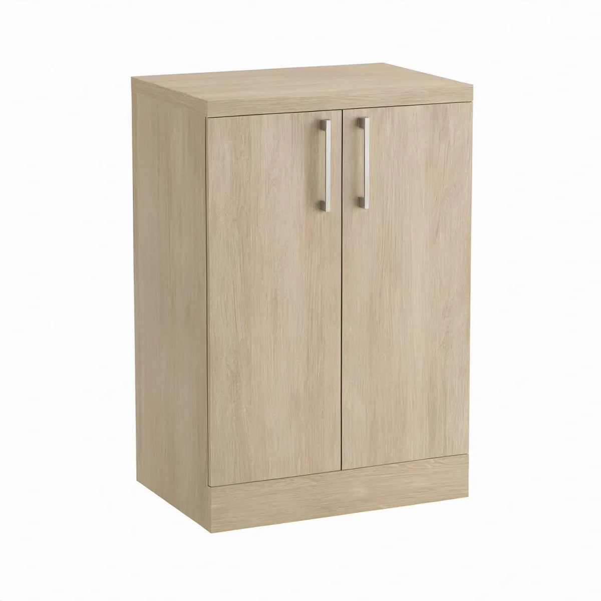 Vysoká koupelnová skříňka se 2 dvířky, 60 × 30 × 120 cm, světlý dub